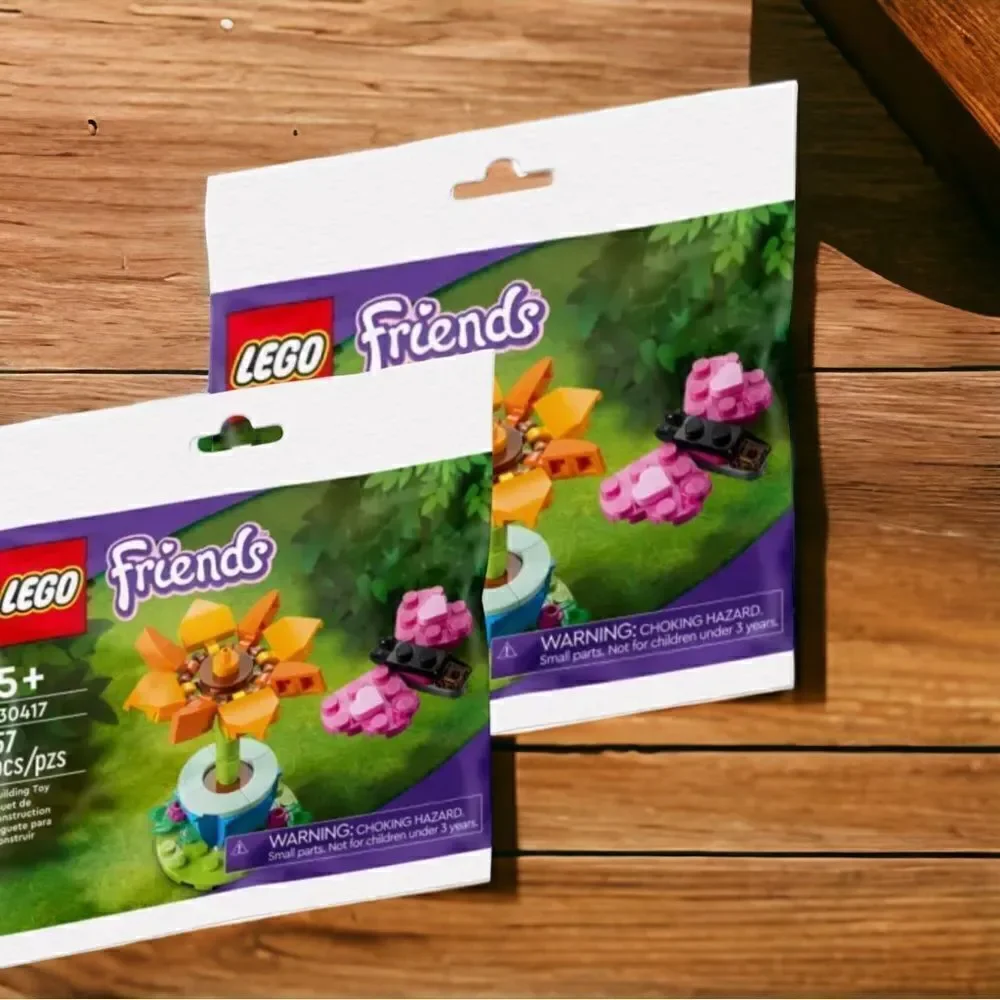 Lego 30417 flower 2 poly  bags friends series  constructed flower not included